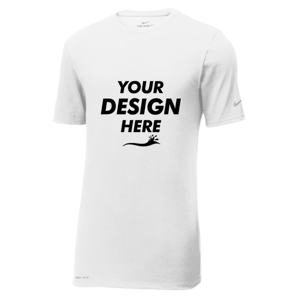 Nike Dri FIT Cotton/Poly Tee, White, Front view, Mockup