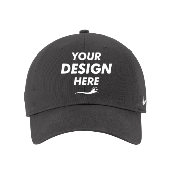 Nike Heritage Cotton Twill Cap, Anthracite, Front view, Mockup