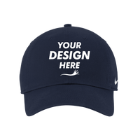 Nike Heritage Cotton Twill Cap, College Navy, Front view, Mockup