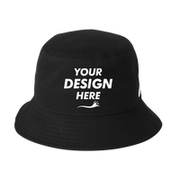 Nike Swoosh Bucket Hat, Black, Front view, Mockup