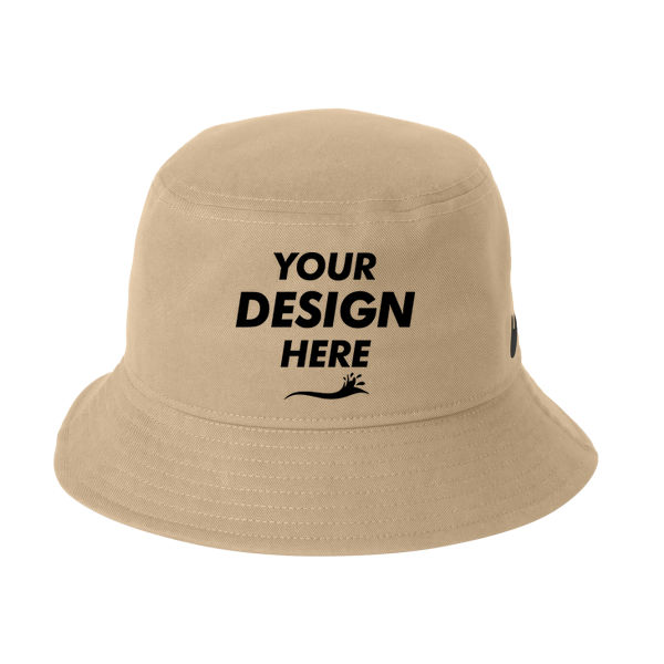 Nike Swoosh Bucket Hat, Khaki, Front view, Mockup