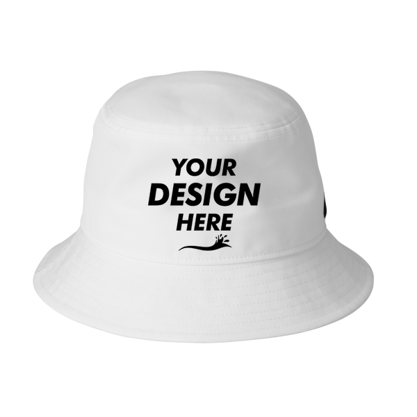 Nike Swoosh Bucket Hat, White, Front view, Mockup