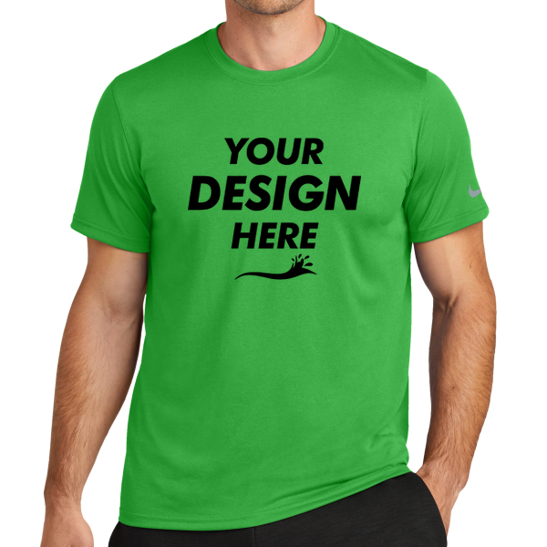 Nike Swoosh Sleeve rLegend Tee, Apple Green, Front view, Mockup