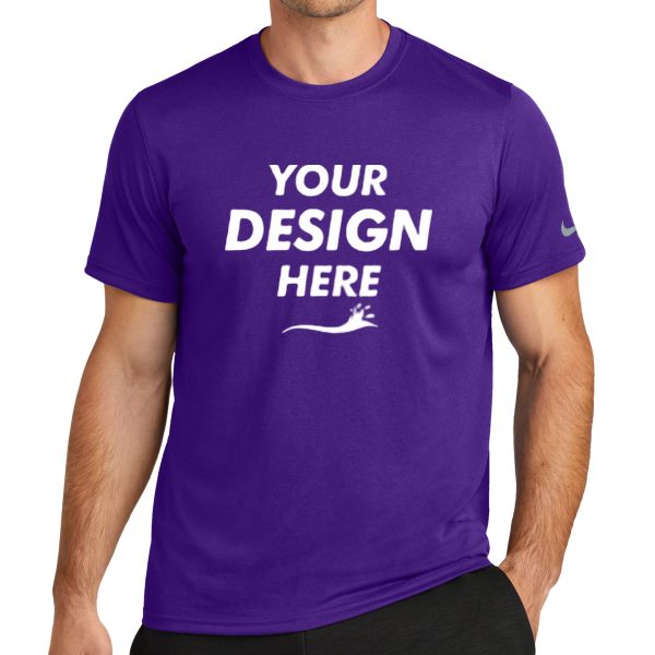 Nike Swoosh Sleeve rLegend Tee, Court Purple, Front view, Mockup