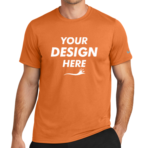 Nike Swoosh Sleeve rLegend Tee, Desert Orange, Front view, Mockup
