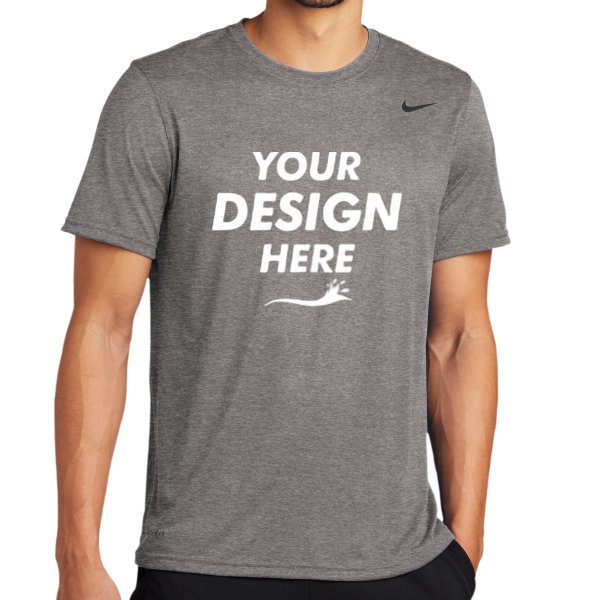 Nike Team rLegend Tee, Carbon Heather, Front view, Mockup