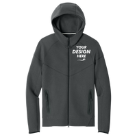 Nike Tech Fleece Full Zip Hoodie, Anthracite Heather, Front view, Mockup
