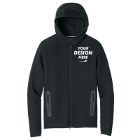 Nike Tech Fleece Full Zip Hoodie, Black, Front view, Mockup