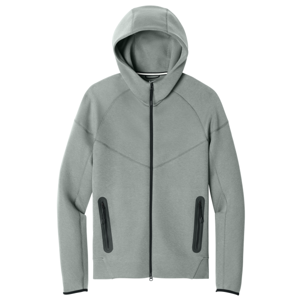Nike Tech Fleece Full Zip Hoodie, Dark Grey Heather, Front view