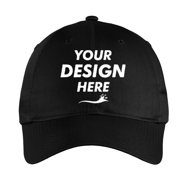 Nike Unstructured Cotton/Poly Twill Cap, Black, Front view, Mockup