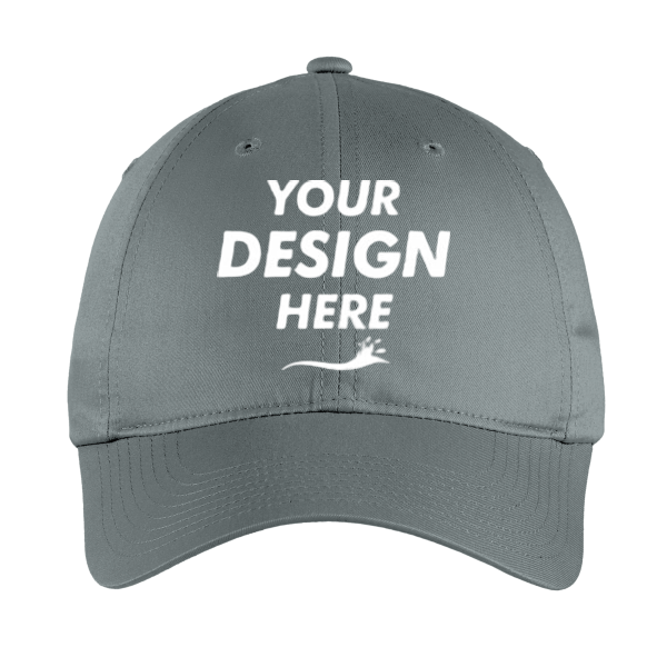 Nike Unstructured Cotton/Poly Twill Cap, Dark Grey, Front view, Mockup