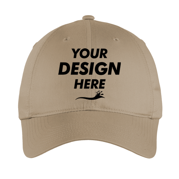 Nike Unstructured Cotton/Poly Twill Cap, Khaki, Front view, Mockup