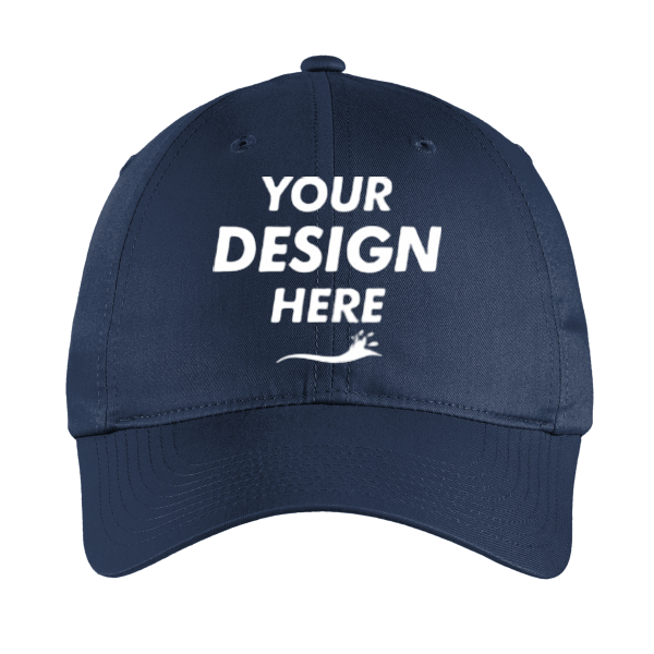 Nike Unstructured Cotton/Poly Twill Cap, Navy, Front view, Mockup