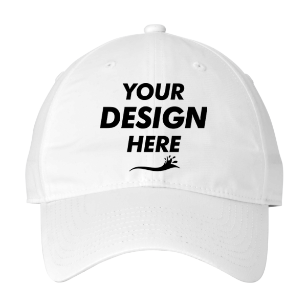 Nike Unstructured Cotton/Poly Twill Cap, White, Front view, Mockup