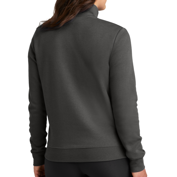 Nike Women's Club Fleece Sleeve Swoosh 1/2 Zip, Anthracite, Back view