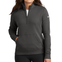 Nike Women's Club Fleece Sleeve Swoosh 1/2 Zip, Anthracite, Front view