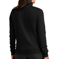 Nike Women's Club Fleece Sleeve Swoosh 1/2 Zip, Black, Back view