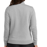 Nike Women's Club Fleece Sleeve Swoosh 1/2 Zip, Dark Grey Heather, Back view