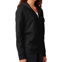 Nike Women's Club Fleece Sleeve Swoosh Full Zip Hoodie, Black, Right Sleeve view