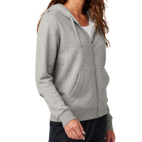 Nike Women's Club Fleece Sleeve Swoosh Full Zip Hoodie, Dark Grey Heather, Right Sleeve view
