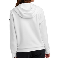 Nike Women's Club Fleece Sleeve Swoosh Full Zip Hoodie, White, Back view