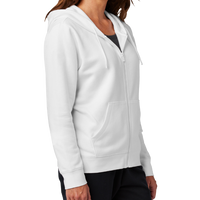 Nike Women's Club Fleece Sleeve Swoosh Full Zip Hoodie, White, Right Sleeve view