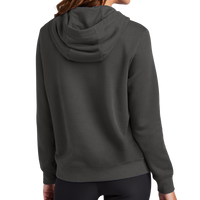 Nike Women's Club Fleece Sleeve Swoosh Pullover Hoodie, Anthracite, Back view