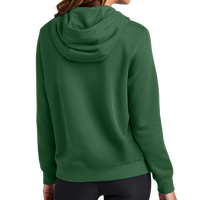 Nike Women's Club Fleece Sleeve Swoosh Pullover Hoodie, Gorge Green, Back view