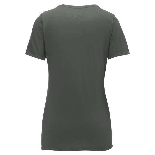 Nike Women's Dri FIT Cotton/Poly Scoop Neck Tee, Anthracite, Back view