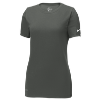 Nike Women's Dri FIT Cotton/Poly Scoop Neck Tee, Anthracite, Front view