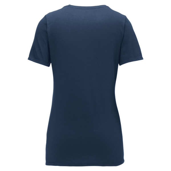 Nike Women's Dri FIT Cotton/Poly Scoop Neck Tee, College Navy, Back view