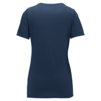 Nike Women's Dri FIT Cotton/Poly Scoop Neck Tee, College Navy, Back view