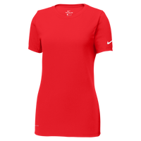 Nike Women's Dri FIT Cotton/Poly Scoop Neck Tee, University Red, Front view