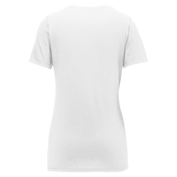 Nike Women's Dri FIT Cotton/Poly Scoop Neck Tee, White, Back view