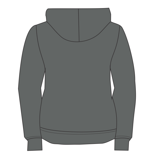 Nike Women's Gym Vintage Full Zip Hoodie, Team Anthracite, Back view