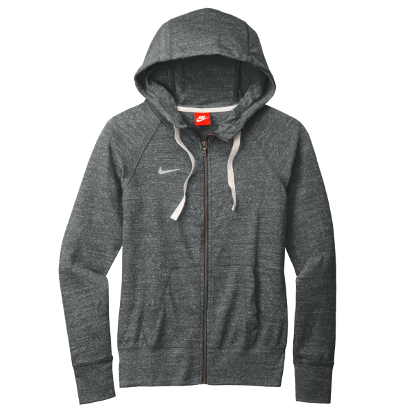 Nike Women's Gym Vintage Full Zip Hoodie, Team Anthracite, Front view