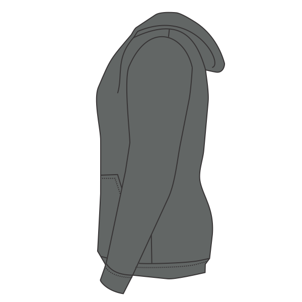Nike Women's Gym Vintage Full Zip Hoodie, Team Anthracite, Left Sleeve view