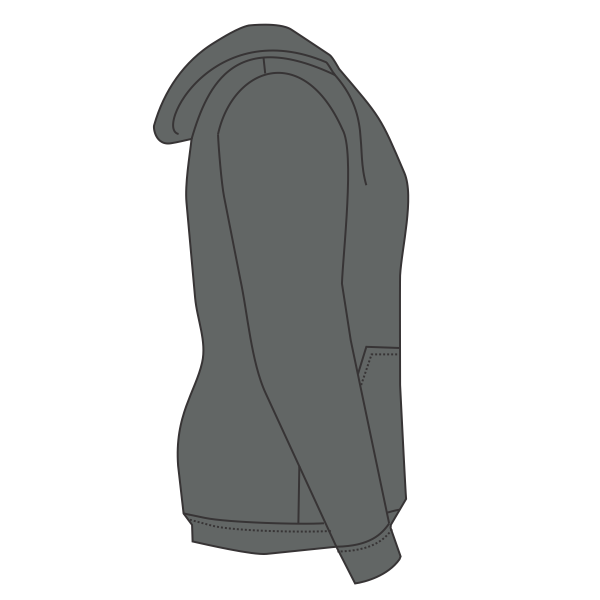 Nike Women's Gym Vintage Full Zip Hoodie, Team Anthracite, Right Sleeve view