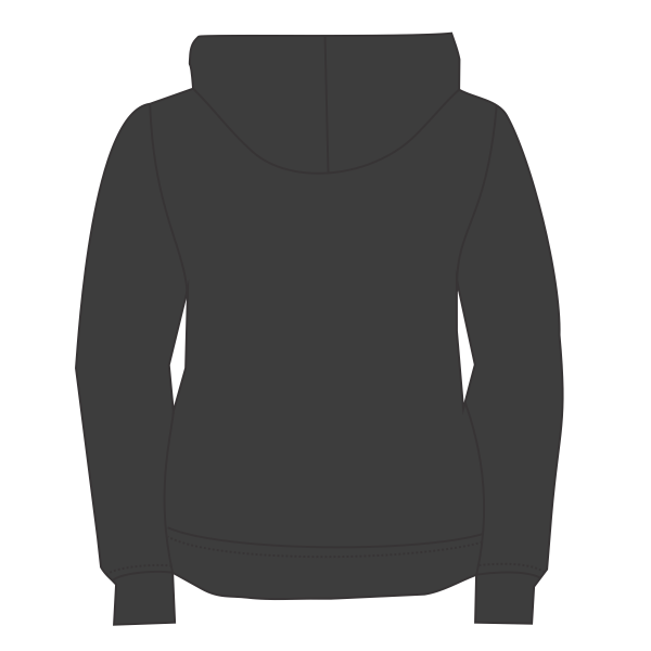 Nike Women's Gym Vintage Full Zip Hoodie, Team Black, Back view