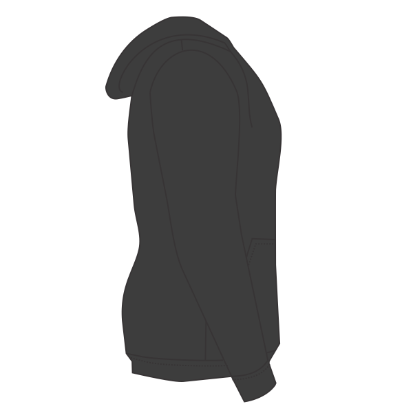 Nike Women's Gym Vintage Full Zip Hoodie, Team Black, Right Sleeve view