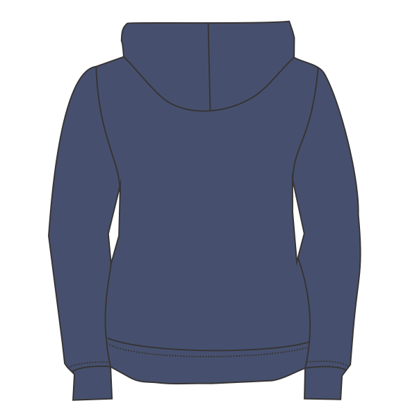 Nike Women's Gym Vintage Full Zip Hoodie, Team Navy, Back view