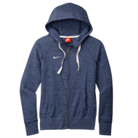 Nike Women's Gym Vintage Full Zip Hoodie, Team Navy, Front view