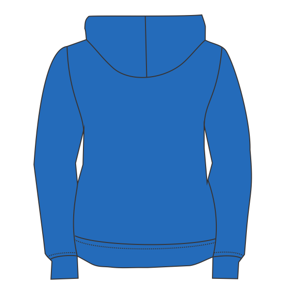 Nike Women's Gym Vintage Full Zip Hoodie, Team Royal, Back view