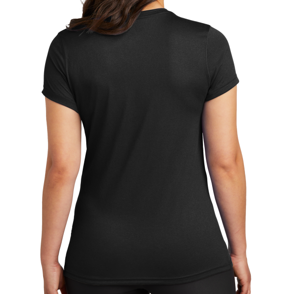 Nike Women's Swoosh Sleeve rLegend Tee, Black, Back view