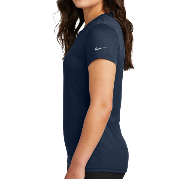 Nike Women's Swoosh Sleeve rLegend Tee, College Navy, Left Sleeve view