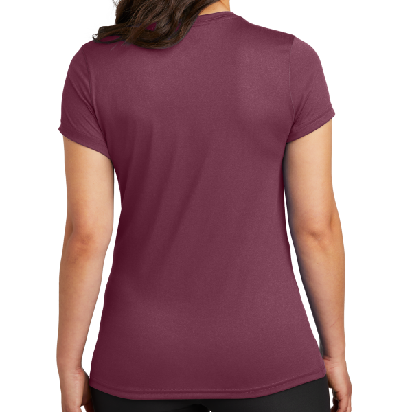 Nike Women's Swoosh Sleeve rLegend Tee, Deep Maroon, Back view