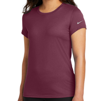 Nike Women's Swoosh Sleeve rLegend Tee, Deep Maroon, Front view