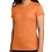 Nike Women's Swoosh Sleeve rLegend Tee, Desert Orange, Front view