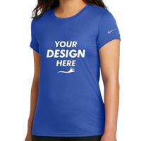 Nike Women's Swoosh Sleeve rLegend Tee, Game Royal, Front view, Mockup