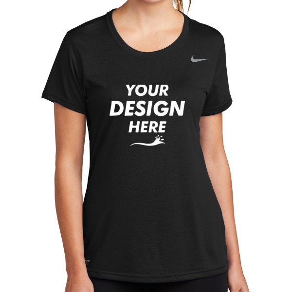 Nike Women's Team rLegend Tee, Black, Front view, Mockup